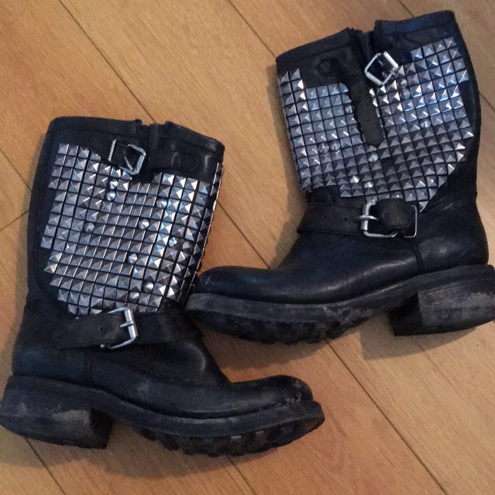 Studded combat boots